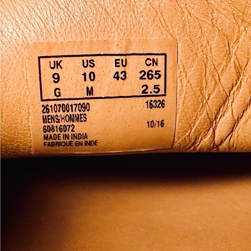 Clarks Mens Casual Shoes Cognac Leather Loafers Size 10 M - Picture 8 of 8